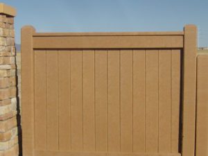 Fence recycled plastic lumber in yellow